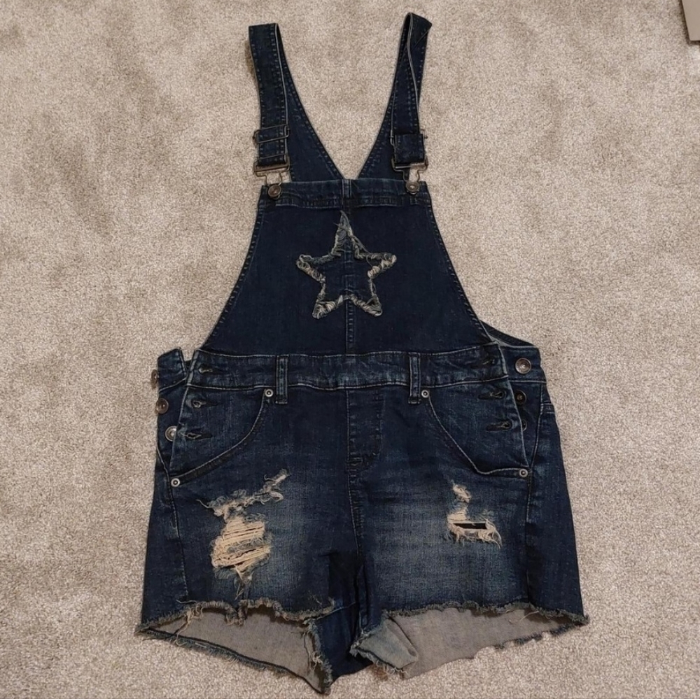 Denim Star Overall Shorts